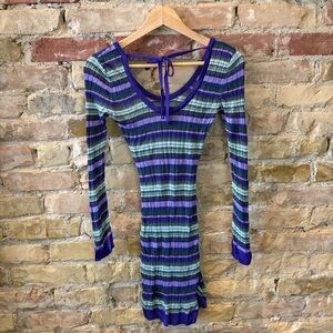Marciano Multicolor Striped Long Sleeve Dress